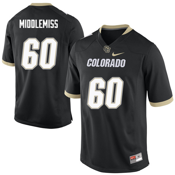 Men #60 Dillon Middlemiss Colorado Buffaloes College Football Jerseys Sale-Black